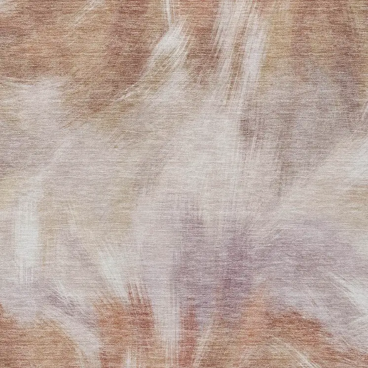 5' X 8' Copper And Ivory Abstract Washable Indoor Outdoor Area Rug