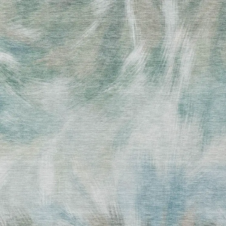 8' X 10' Sky Blue And Ivory Abstract Washable Indoor Outdoor Area Rug