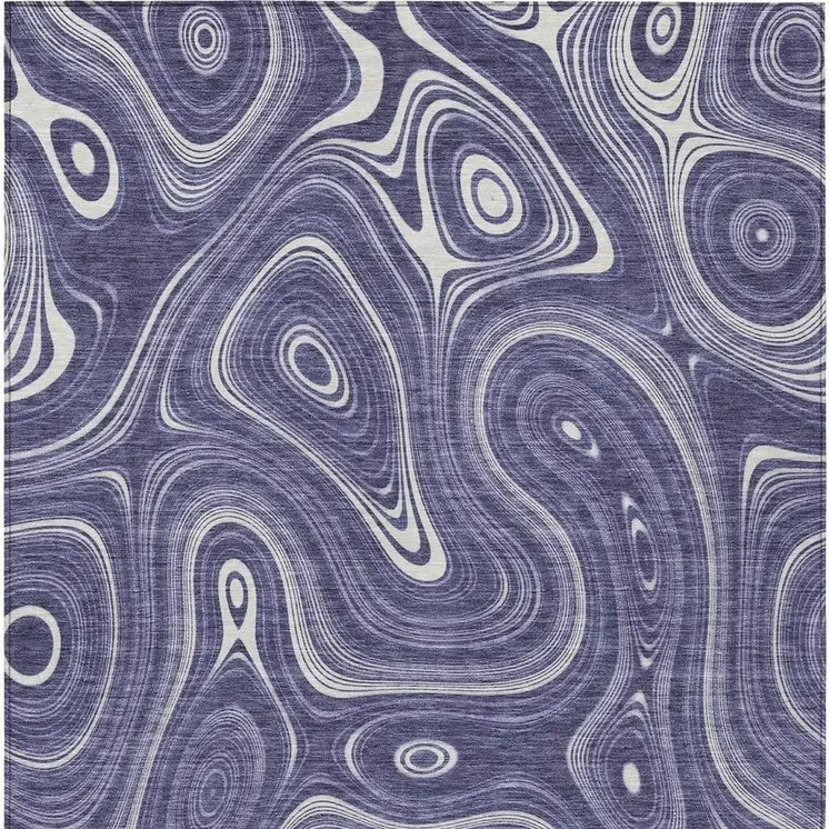 10' X 14' Plum And Ivory Geometric Washable Indoor Outdoor Area Rug