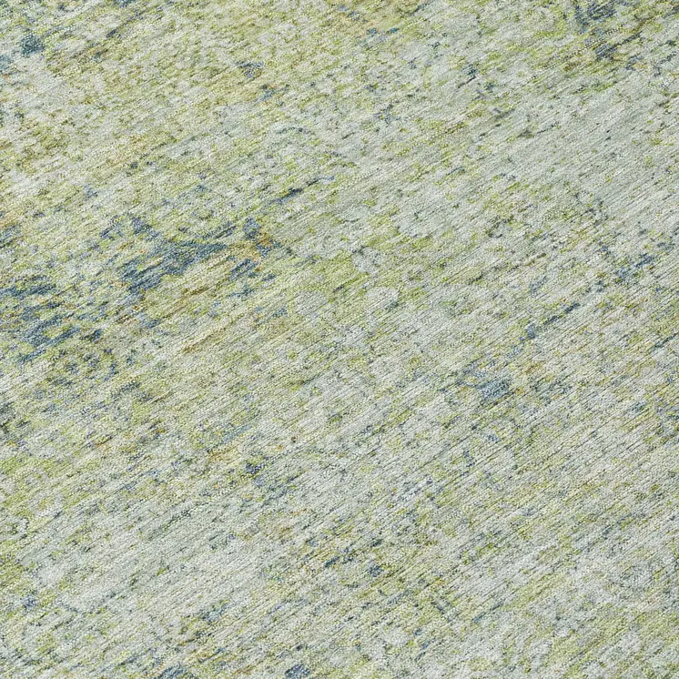 10' X 14' Artichoke Green And Ivory Abstract Washable Indoor Outdoor Area Rug
