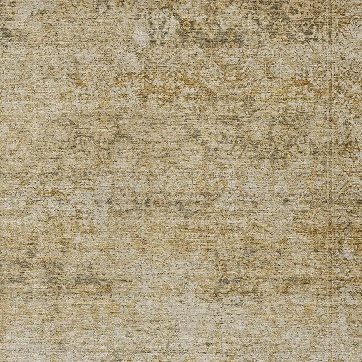 3' X 5' Copper And Beige Abstract Washable Indoor Outdoor Area Rug