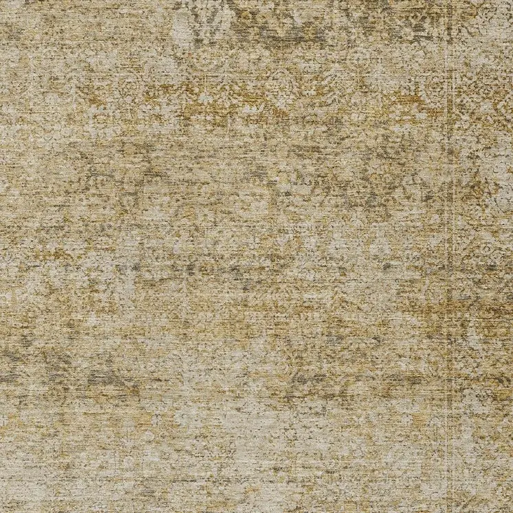 5' X 8' Copper And Beige Abstract Washable Indoor Outdoor Area Rug