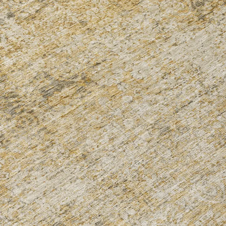 8' Copper And Beige Round Abstract Washable Indoor Outdoor Area Rug