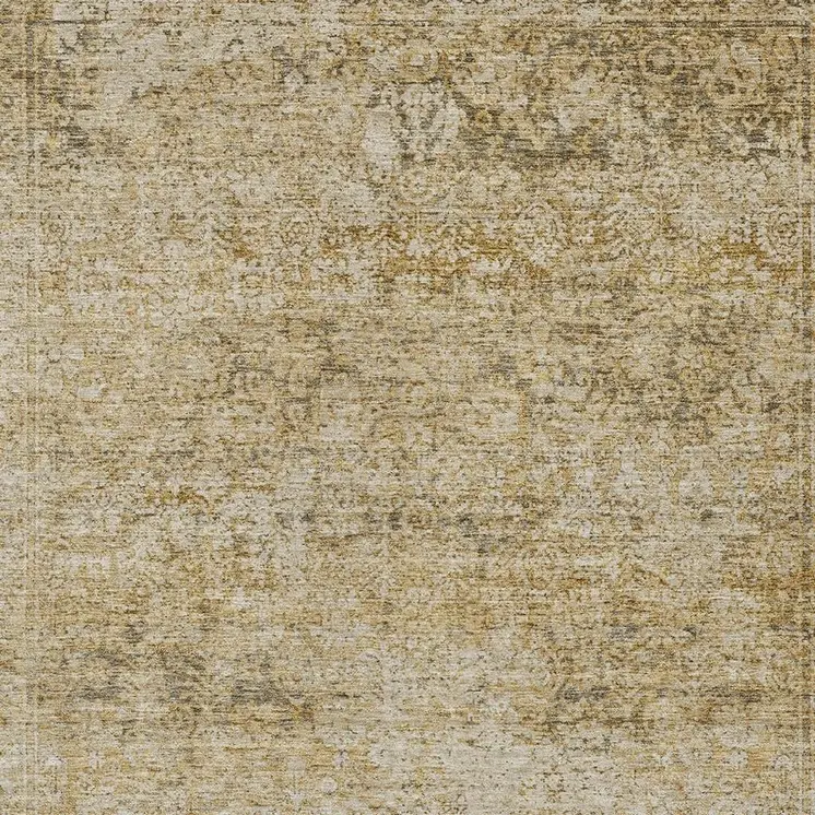 9' X 12' Copper And Beige Abstract Washable Indoor Outdoor Area Rug