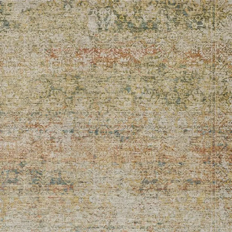 10' X 14' Gold And Beige Abstract Washable Indoor Outdoor Area Rug