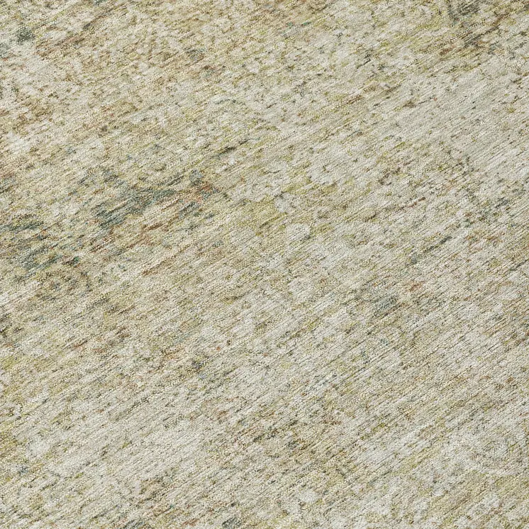 8' Sage And Beige Round Abstract Washable Indoor Outdoor Area Rug