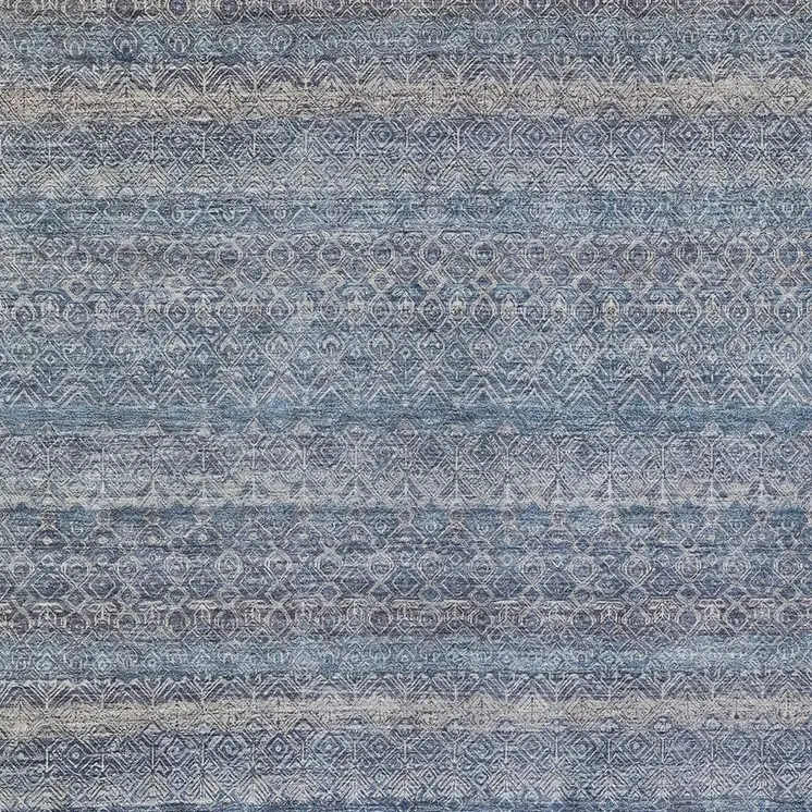 5' X 8' Blue And Sky Blue Striped Washable Indoor Outdoor Area Rug