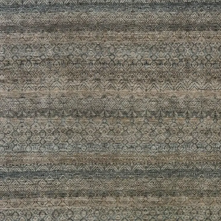 3' X 5' Chocolate And Gray Striped Washable Indoor Outdoor Area Rug