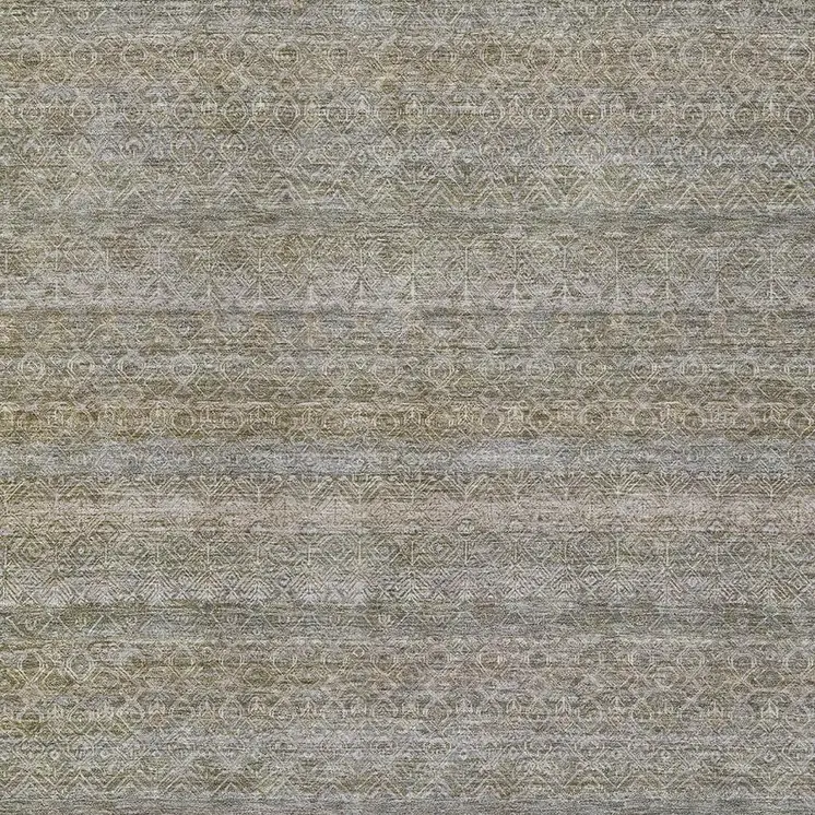 8' X 10' Khaki And Beige Striped Washable Indoor Outdoor Area Rug