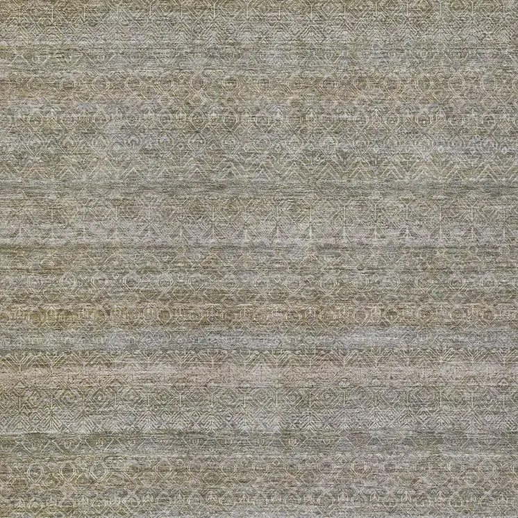 9' X 12' Khaki And Beige Striped Washable Indoor Outdoor Area Rug