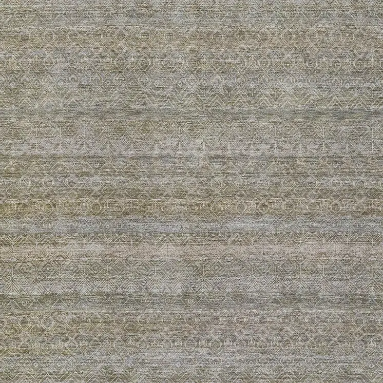 10' X 14' Khaki And Beige Striped Washable Indoor Outdoor Area Rug
