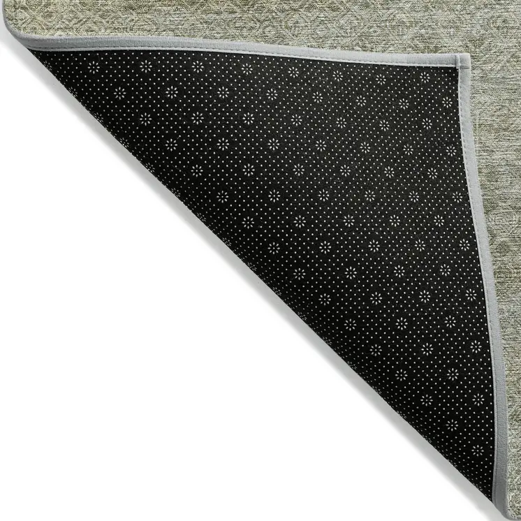 9' X 12' Linen And Beige Striped Washable Indoor Outdoor Area Rug
