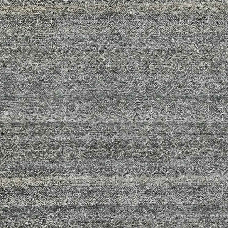 9' X 12' Pewter And Gray Striped Washable Indoor Outdoor Area Rug