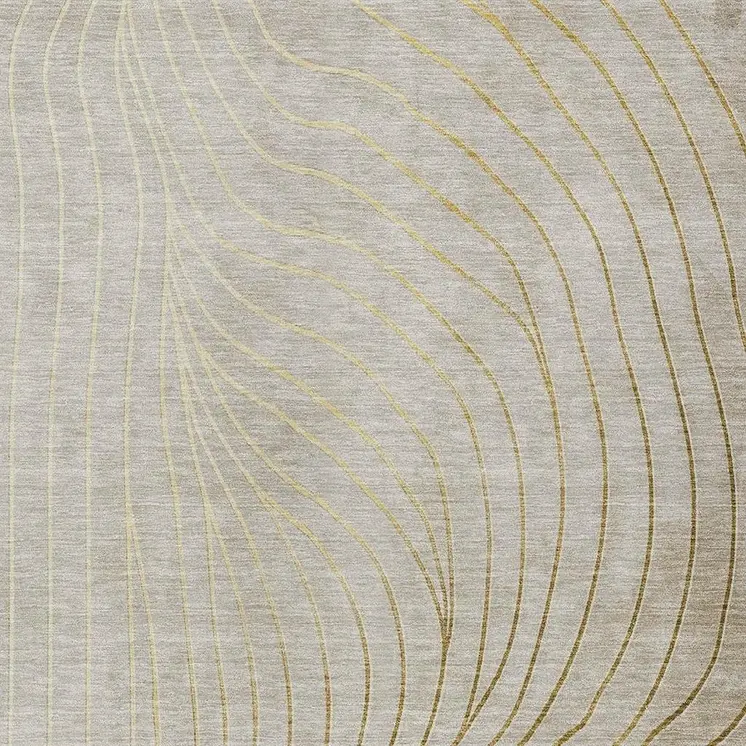 8' X 10' Beige And Silver Abstract Washable Indoor Outdoor Area Rug