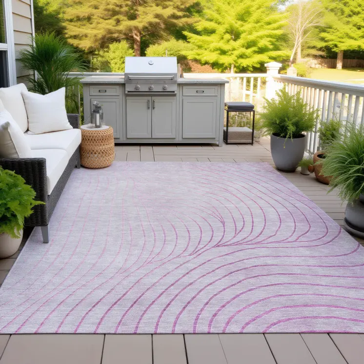 3' X 5' Blush And Silver Abstract Washable Indoor Outdoor Area Rug