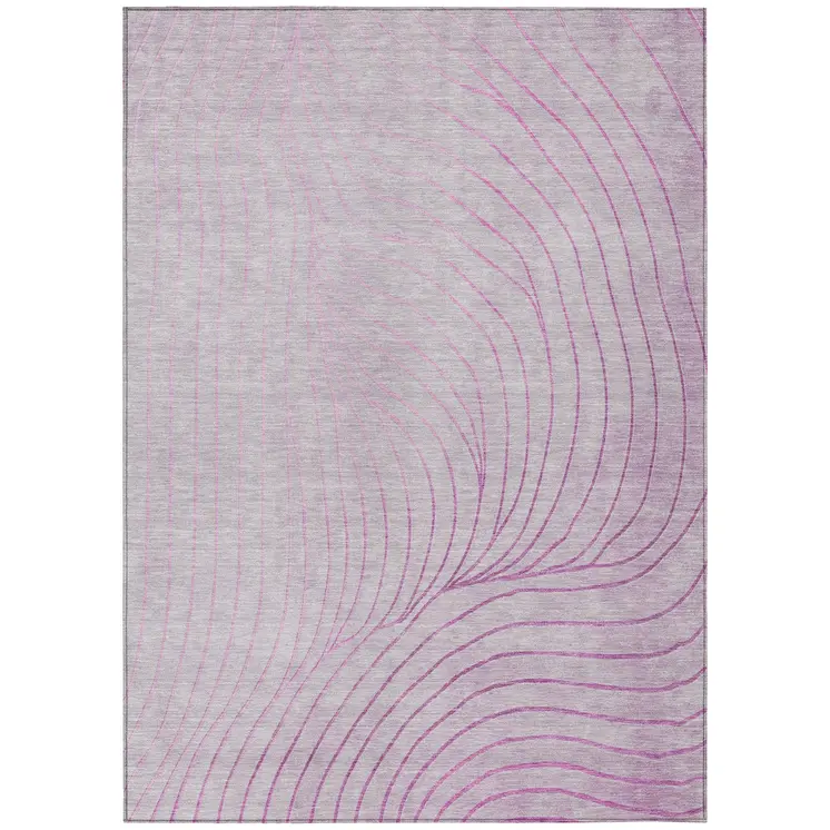 10' X 14' Blush And Silver Abstract Washable Indoor Outdoor Area Rug