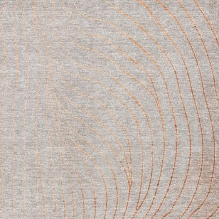 9' X 12' Copper And Silver Abstract Washable Indoor Outdoor Area Rug