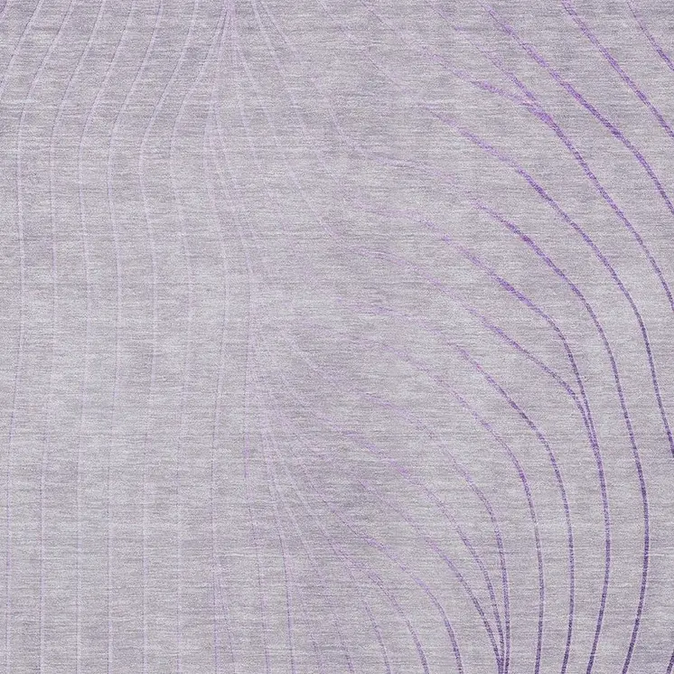 3' X 5' Lavender And Silver Abstract Washable Indoor Outdoor Area Rug