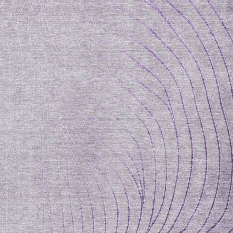 5' X 8' Lavender And Silver Abstract Washable Indoor Outdoor Area Rug