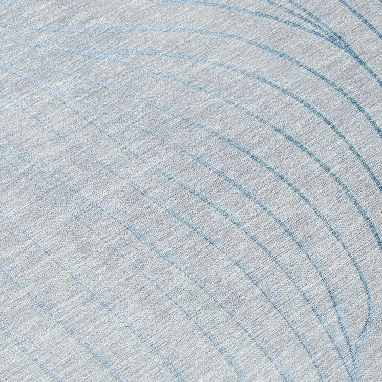8' X 10' Sky Blue And Silver Abstract Washable Indoor Outdoor Area Rug