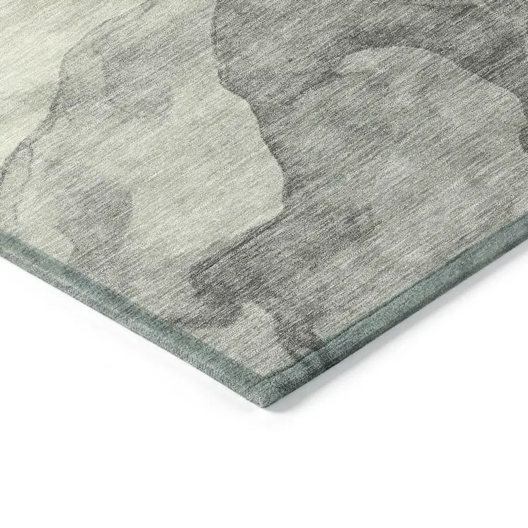 9' X 12' Beige And Gold Abstract Washable Indoor Outdoor Area Rug