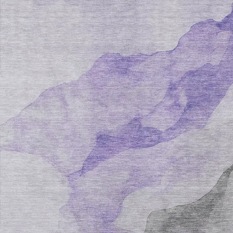 5' X 8' Lavender And Gray Abstract Washable Indoor Outdoor Area Rug