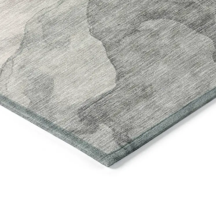 3' X 5' Salmon And Gray Abstract Washable Indoor Outdoor Area Rug