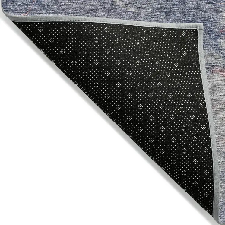 10' X 14' Blush And Gray Abstract Washable Indoor Outdoor Area Rug