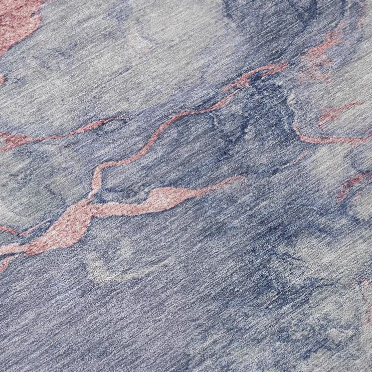 10' X 14' Blush And Gray Abstract Washable Indoor Outdoor Area Rug