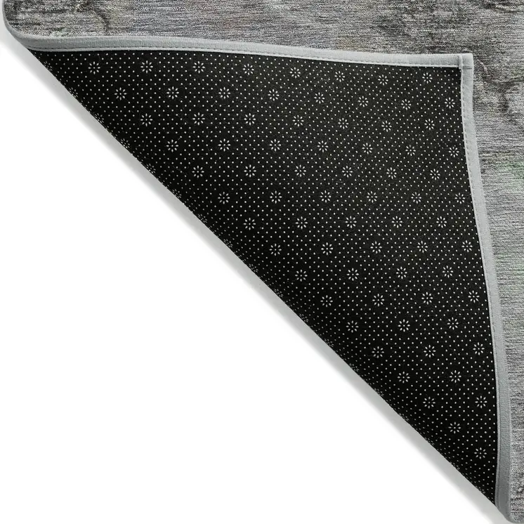 8' X 10' Green And Gray Abstract Washable Indoor Outdoor Area Rug