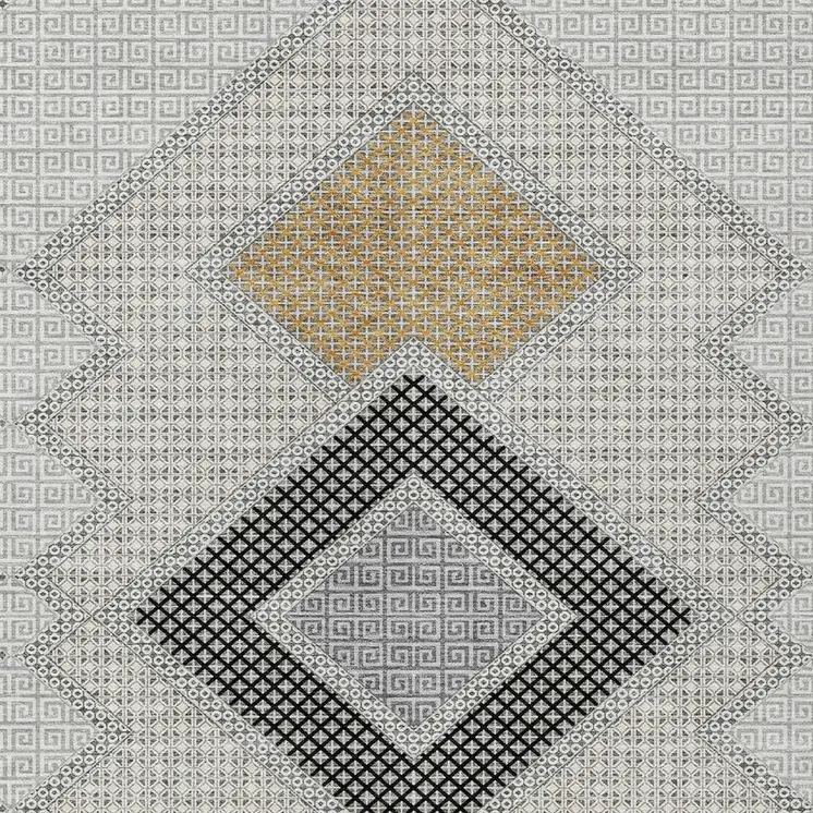 10' X 14' Gray Gold And Charcoal Geometric Washable Indoor Outdoor Area Rug