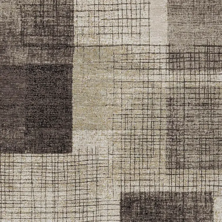 10' X 14' Brown And Taupe Geometric Washable Indoor Outdoor Area Rug