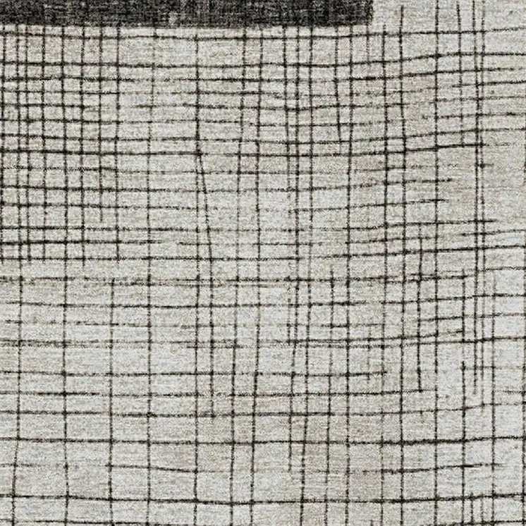 3' X 5' Ivory And Black Geometric Washable Indoor Outdoor Area Rug