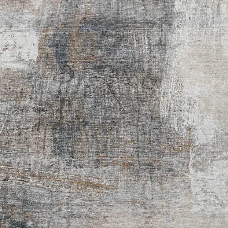 9' X 12' Beige And Gray Abstract Washable Indoor Outdoor Area Rug