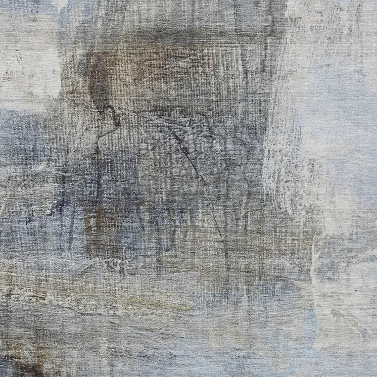 8' X 10' Sky Blue And Gray Abstract Washable Indoor Outdoor Area Rug