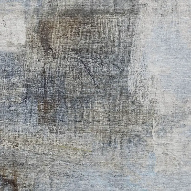 9' X 12' Sky Blue And Gray Abstract Washable Indoor Outdoor Area Rug