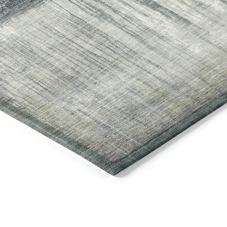 5' X 8' Blue And Gray Abstract Washable Indoor Outdoor Area Rug
