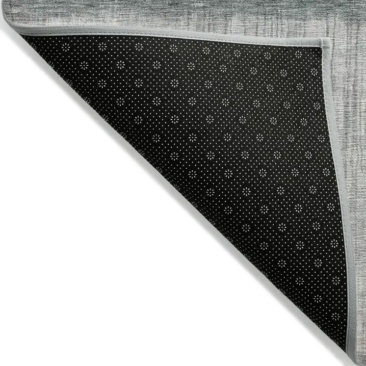3' X 5' Teal Blue And Gray Abstract Washable Indoor Outdoor Area Rug