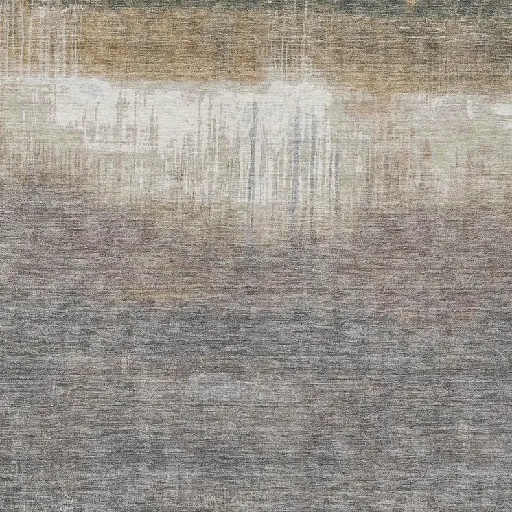 3' X 5' Taupe And Gray Abstract Washable Indoor Outdoor Area Rug