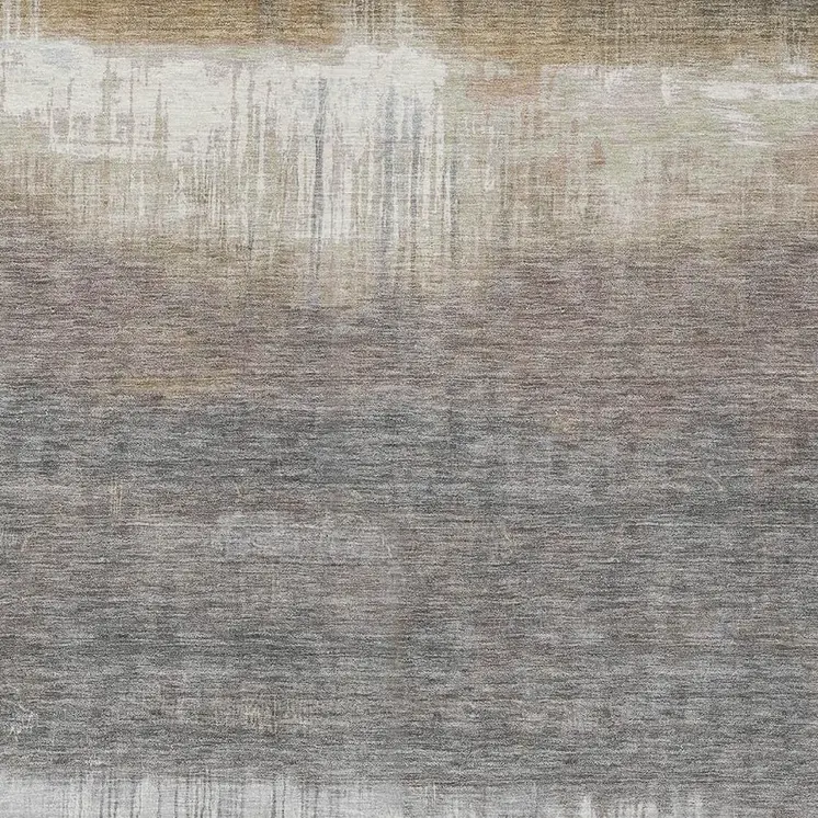 5' X 8' Taupe And Gray Abstract Washable Indoor Outdoor Area Rug