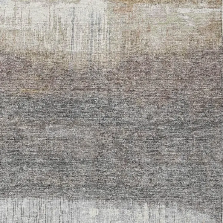 8' X 10' Taupe And Gray Abstract Washable Indoor Outdoor Area Rug