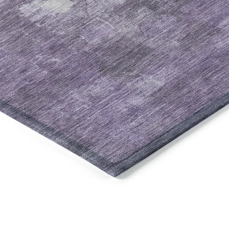 5' X 8' Purple And Silver Abstract Washable Indoor Outdoor Area Rug