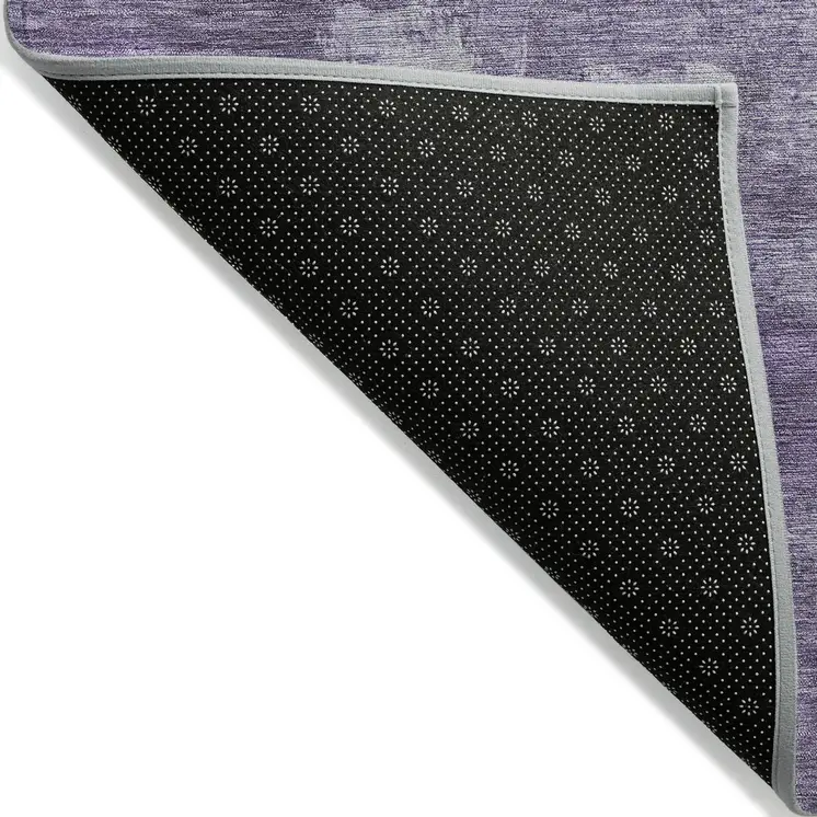 10' X 14' Purple And Silver Abstract Washable Indoor Outdoor Area Rug