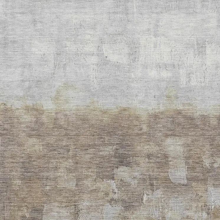 3' X 5' Taupe And Silver Abstract Washable Indoor Outdoor Area Rug