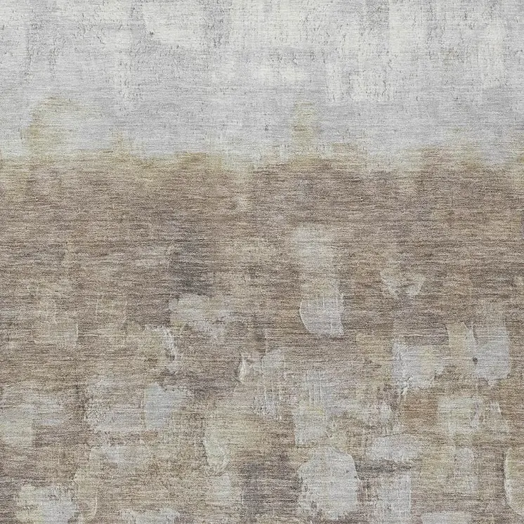 5' X 8' Taupe And Silver Abstract Washable Indoor Outdoor Area Rug
