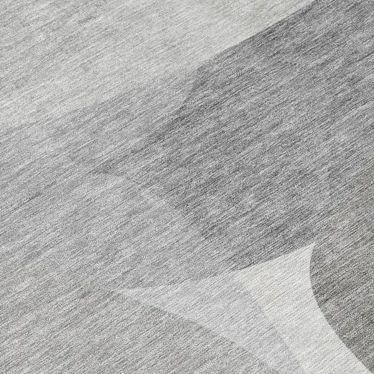 8' Linen And Gray Round Abstract Washable Indoor Outdoor Area Rug