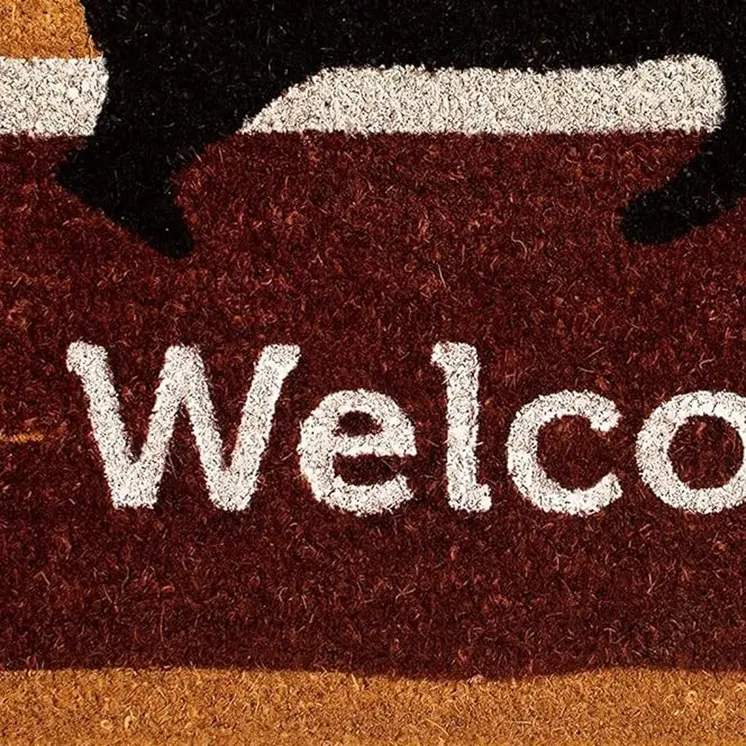 17" X 29" Natural Black And Brown Bear Welcome Outdoor Coir Door Mat