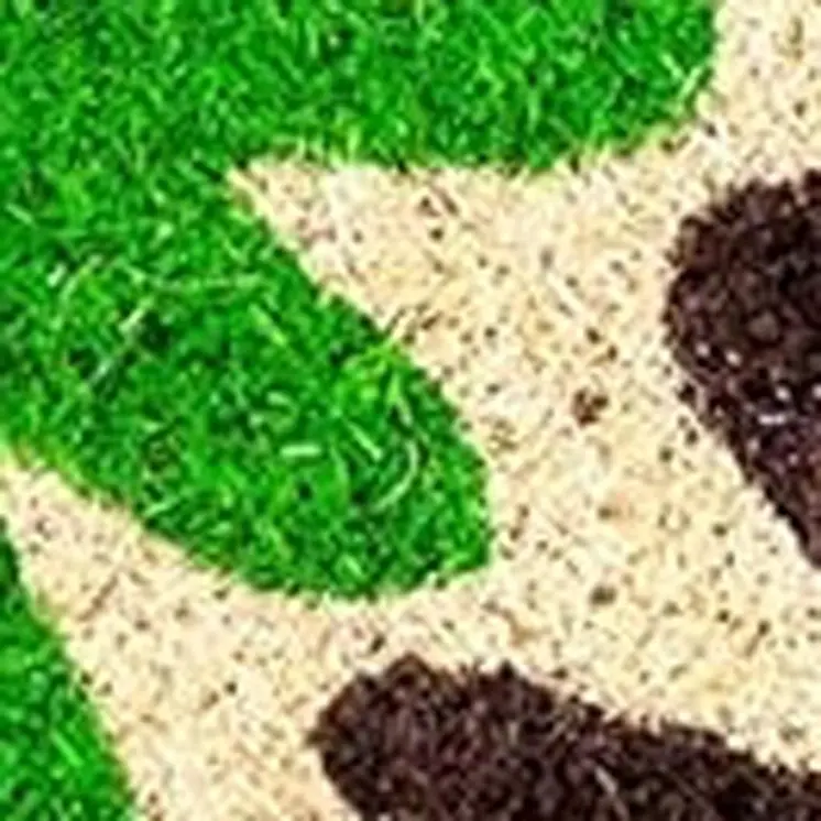 17" X 29" Natural Blue Green And Orange  Floral Outdoor Coir Door Mat