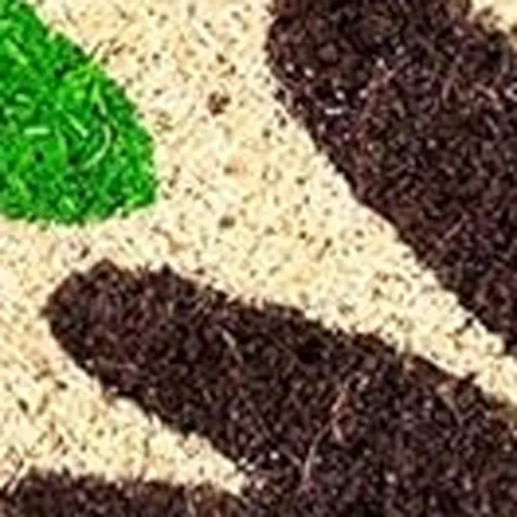 17" X 29" Natural Blue Green And Orange  Floral Outdoor Coir Door Mat