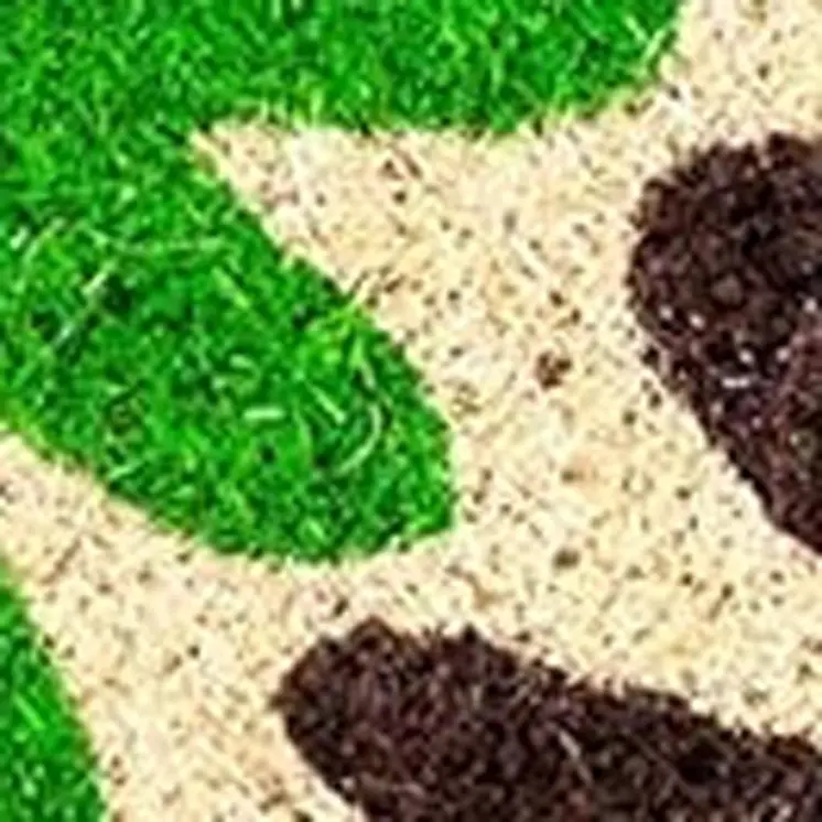 17" X 29" Natural Blue Green And Orange  Floral Outdoor Coir Door Mat